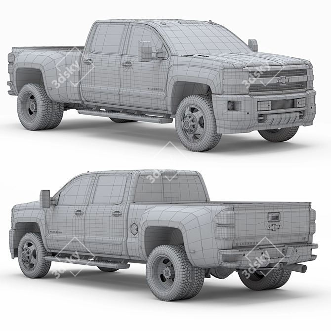 Rugged Chevy Silverado Pickup 3D model image 3