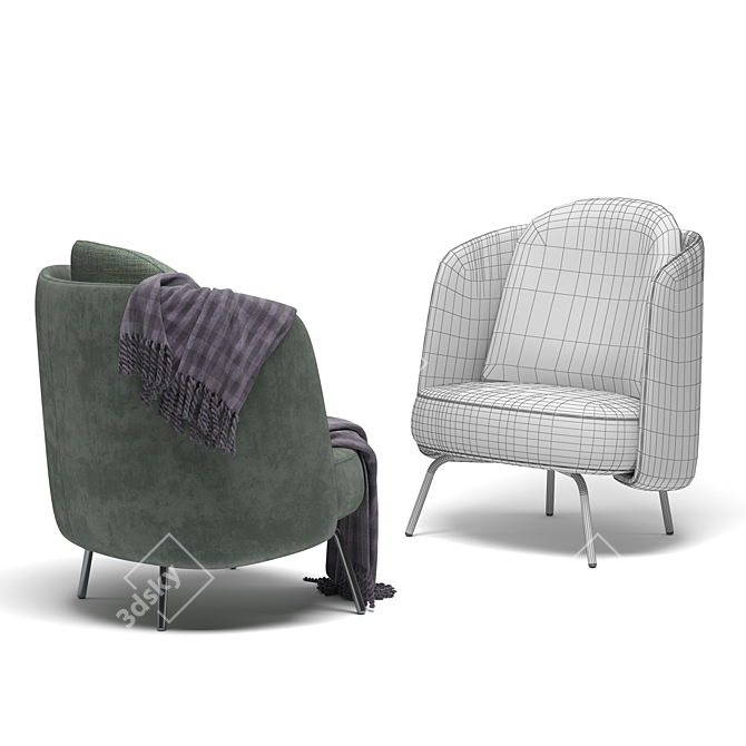 Elegant Lucia Armchair by Ditre Italia 3D model image 2