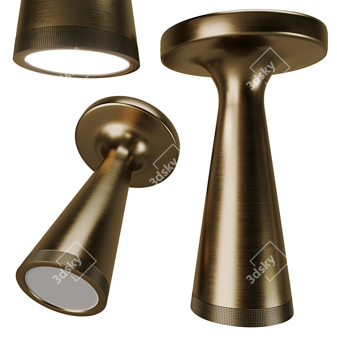 Sleek Metal Ceiling Light 3D model image 1