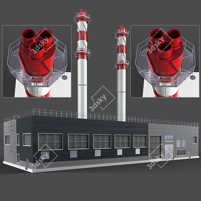 High-Efficiency Boiler Room  Complete Efficiency Solution 3D model image 2