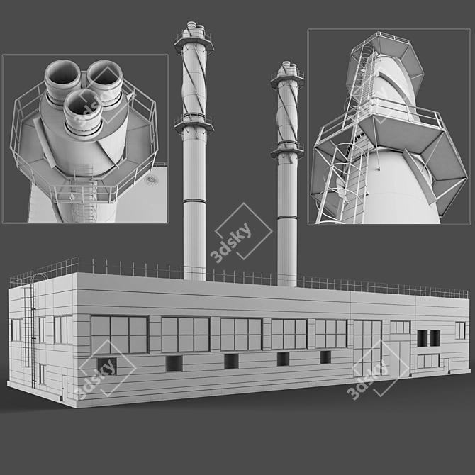High-Efficiency Boiler Room  Complete Efficiency Solution 3D model image 3