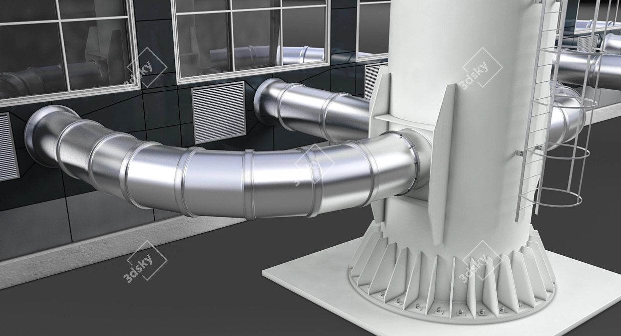 High-Efficiency Boiler Room  Complete Efficiency Solution 3D model image 4