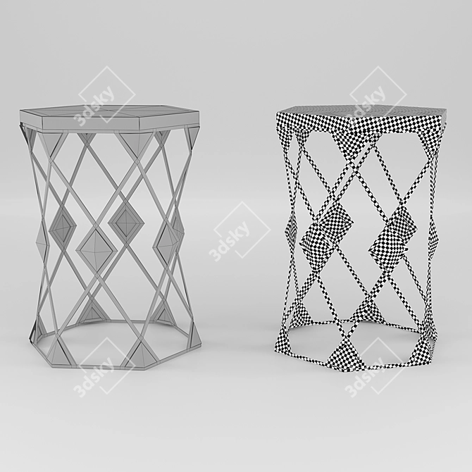 Modern Hexagonal Spot Table 3D model image 3