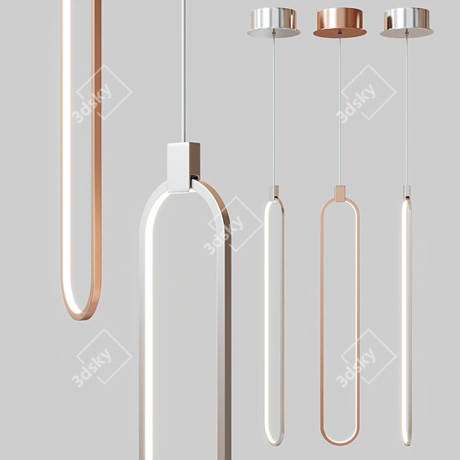 Chain Pendant Light: Elegant Metal Design 3D model image 1