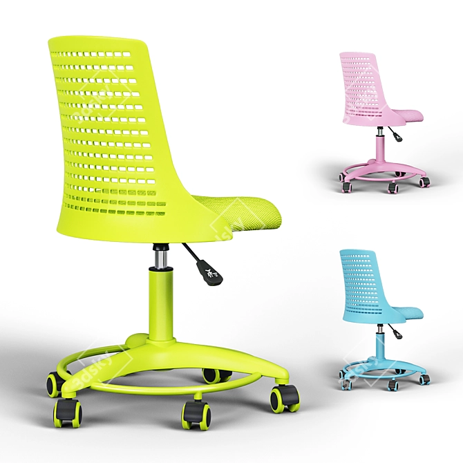 TechKiddy Mesh Computer Chair 3D model image 2