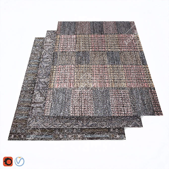Himalayan Bliss: Sathi Wool Carpets 3D model image 1