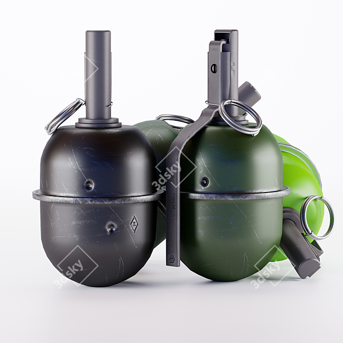 Rugged RGD-5 Grenade: Low-Poly All-Metal Game Model 3D model image 1