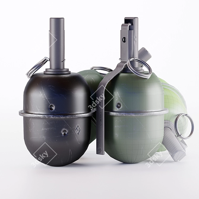 Rugged RGD-5 Grenade: Low-Poly All-Metal Game Model 3D model image 2