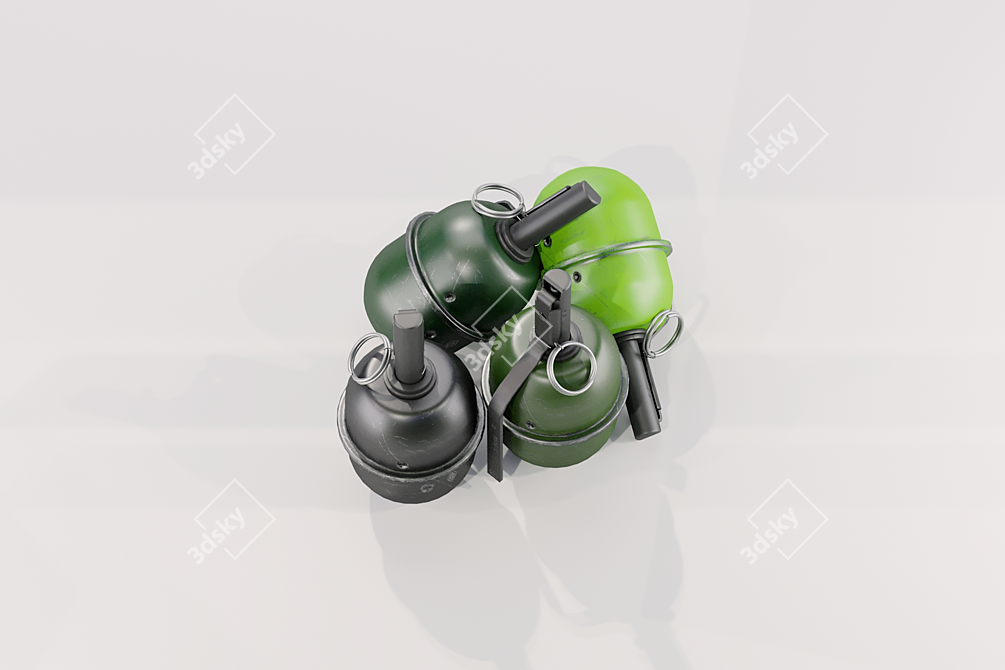 Rugged RGD-5 Grenade: Low-Poly All-Metal Game Model 3D model image 3