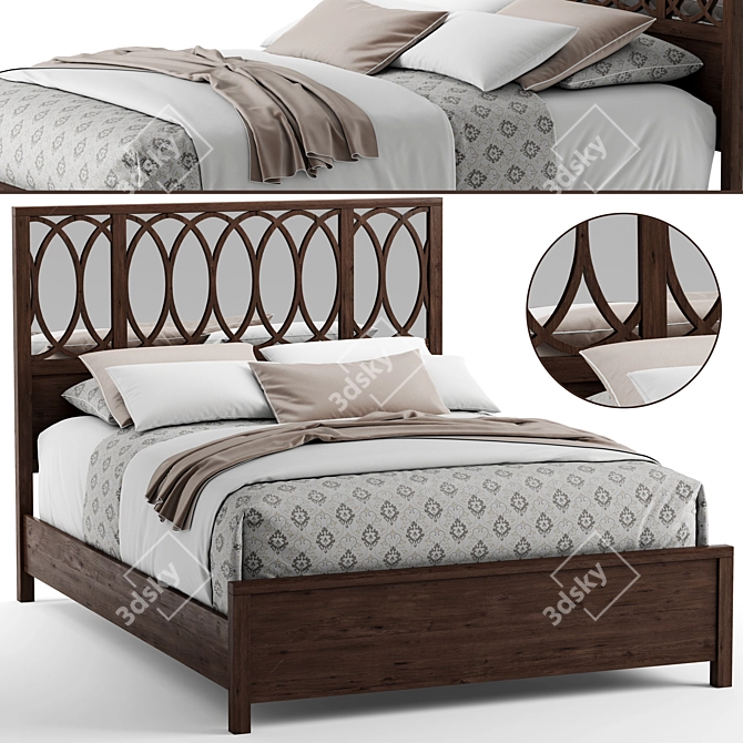 Zaragoza Deluxe Queen Bed 3D model image 1