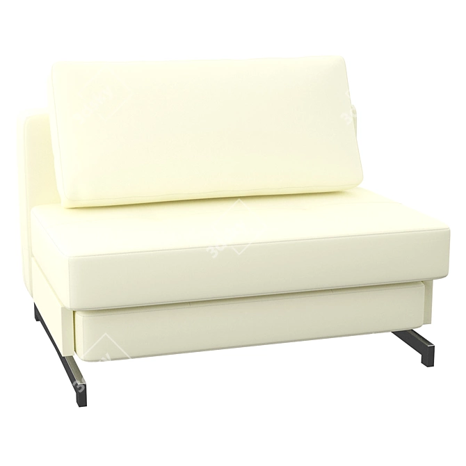 Versatile and Stylish Rutledge Convertible Sofa 3D model image 2