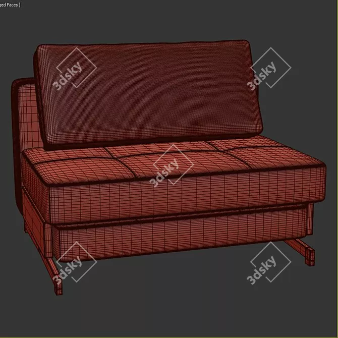 Versatile and Stylish Rutledge Convertible Sofa 3D model image 3