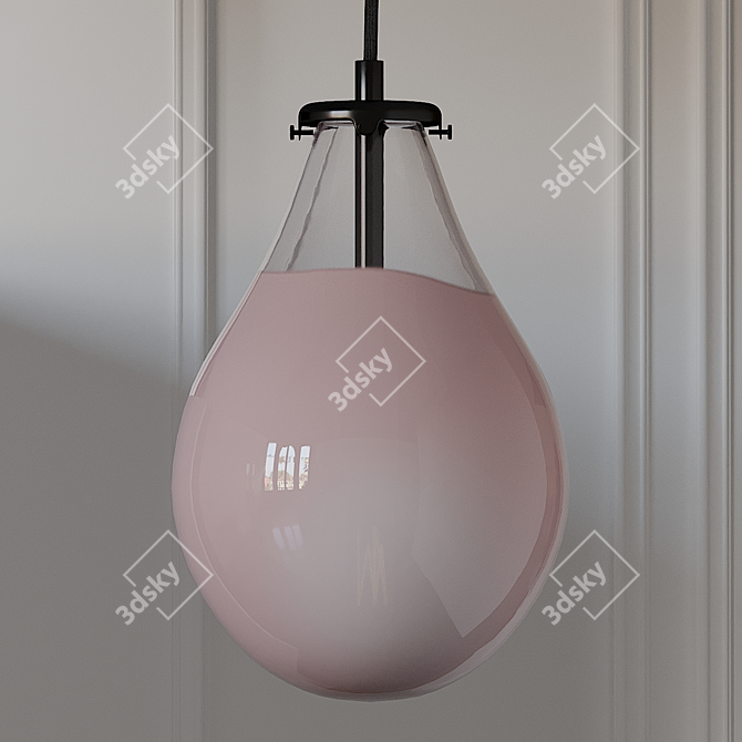 Pink Opaque Teardrop Pendant 3D model image 1