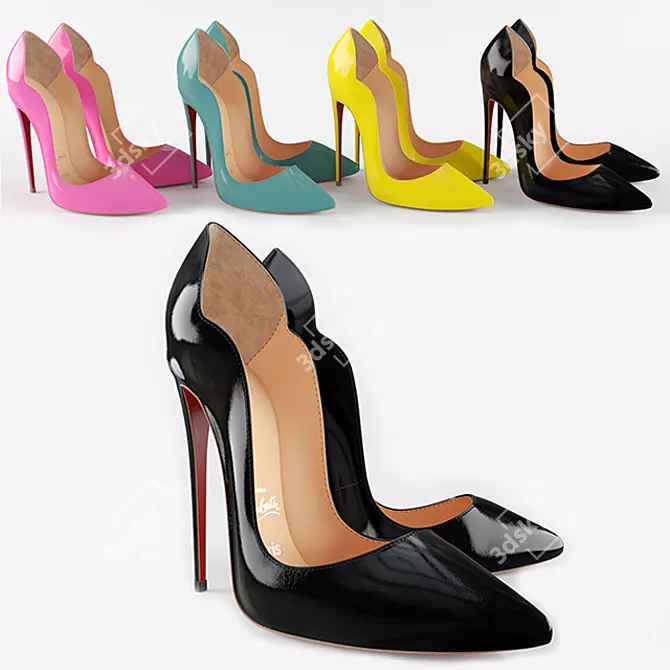 Louboutin Hot Chick Pumps: 4 Colors, High Detail 3D model image 1