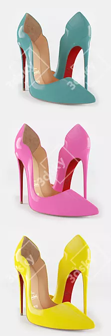 Louboutin Hot Chick Pumps: 4 Colors, High Detail 3D model image 2