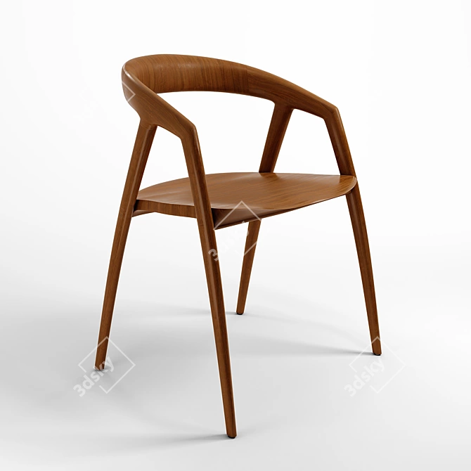 Sculptural Wooden Chair: DC09 3D model image 1