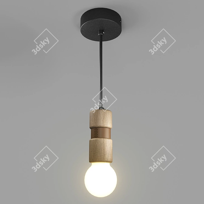 Sash A Modern Wooden Pendant 3D model image 1