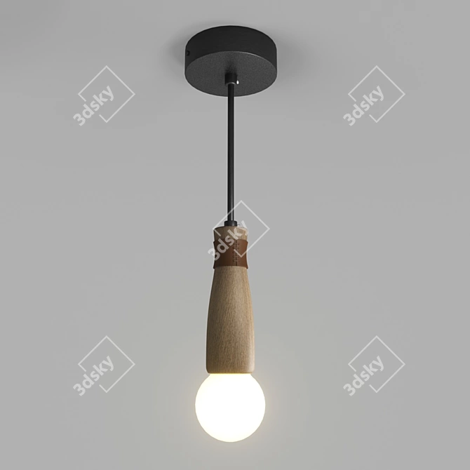 Modern Wood Pendant Lamp 3D model image 1