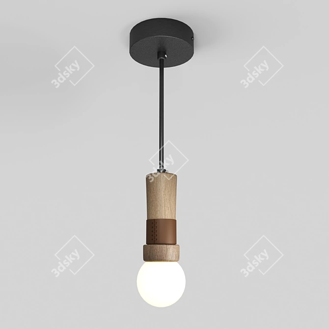 Modern Wooden Pendant Light 3D model image 1