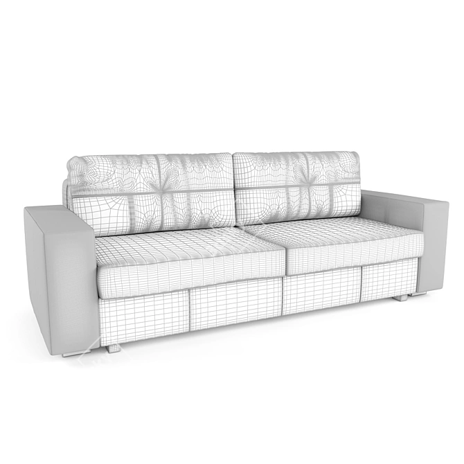 Modern Velvet Sofa: 1000x2500x930mm 3D model image 2