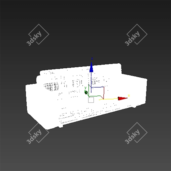 Modern Velvet Sofa: 1000x2500x930mm 3D model image 3