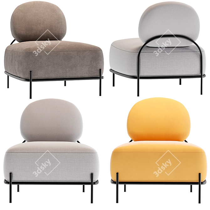 Modern Pawai Armchair: Stylish, Comfortable, and Versatile 3D model image 1