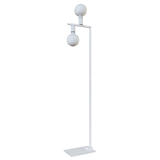 Sleek Twin Floor Lamp 3D model image 2