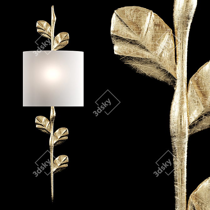 Elegant Lily Wall Sconce 3D model image 1