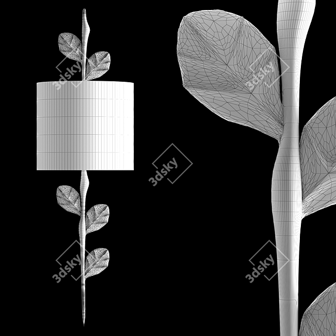 Elegant Lily Wall Sconce 3D model image 2