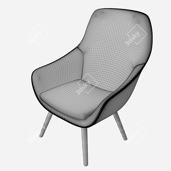 Modern Hay Lounge Chair: Stylish Design, Supreme Comfort 3D model image 2