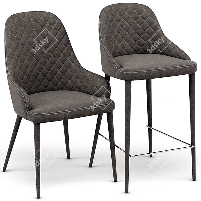 Modani Gray Alpine Chair: Sleek and Stylish Seating 3D model image 1