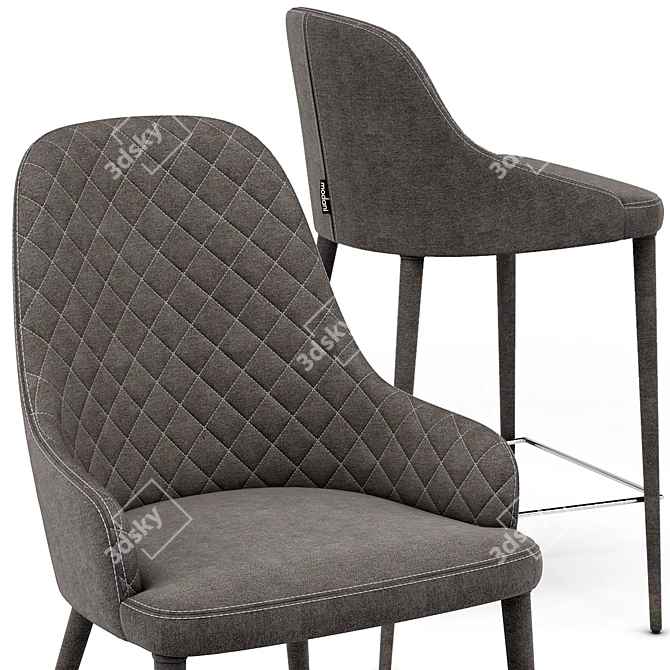 Modani Gray Alpine Chair: Sleek and Stylish Seating 3D model image 2