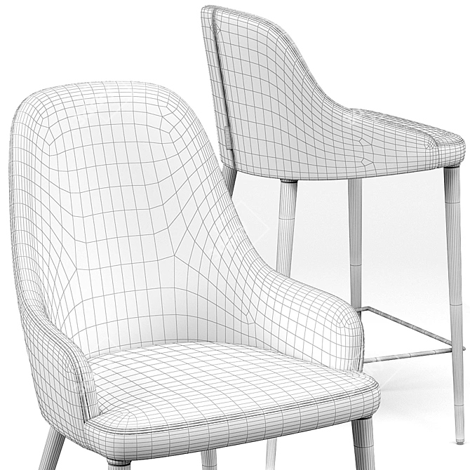 Modani Gray Alpine Chair: Sleek and Stylish Seating 3D model image 3