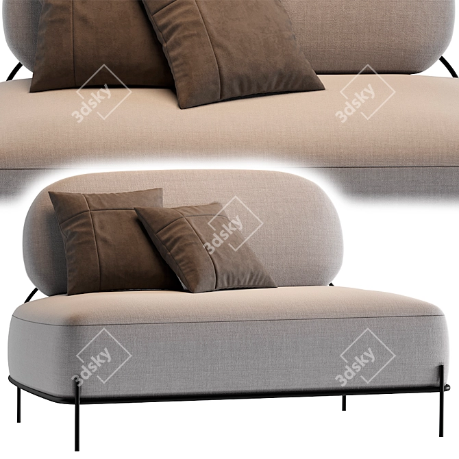 Pawai: Stylish and Compact Sofa 3D model image 3