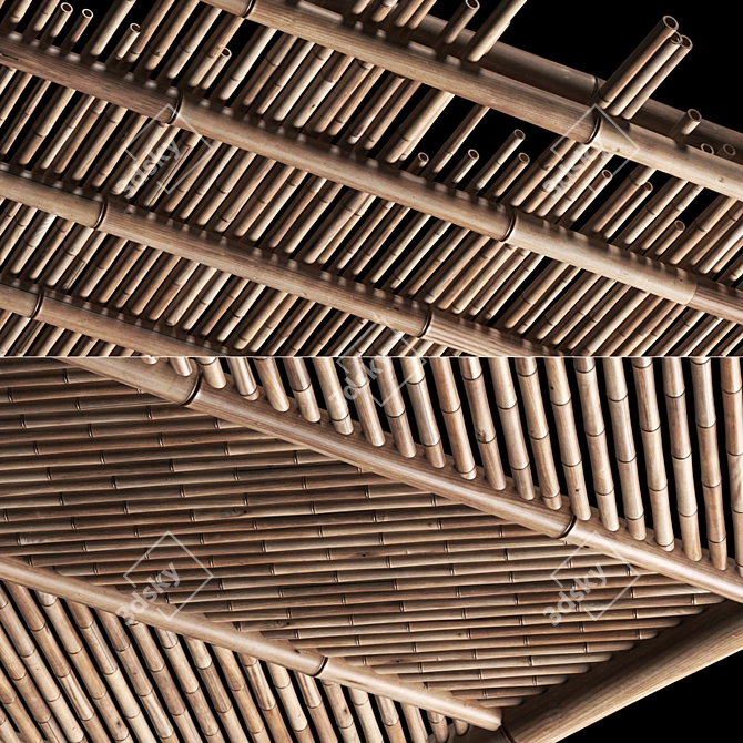 Sustainable Bamboo Ceiling Panels 3D model image 1