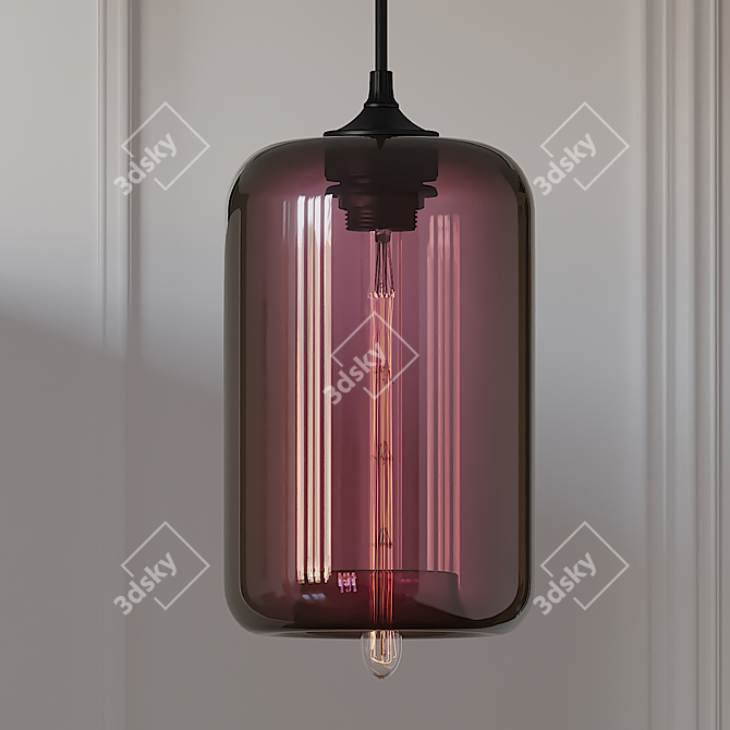 Sleek Pod Pendant Lamp 3D model image 2