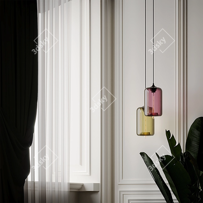 Sleek Pod Pendant Lamp 3D model image 3