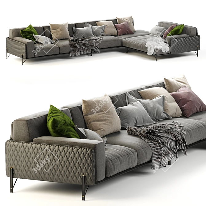 Elegant Kris Sofa: Italian Craftsmanship at its Finest 3D model image 2