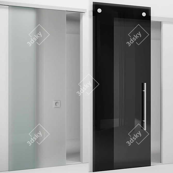 Sleek Quadro Sliding Door Track 3D model image 1