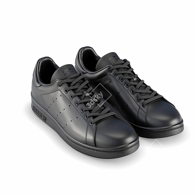 Adidas Stan Smith Black Sneakers 3D model image 1