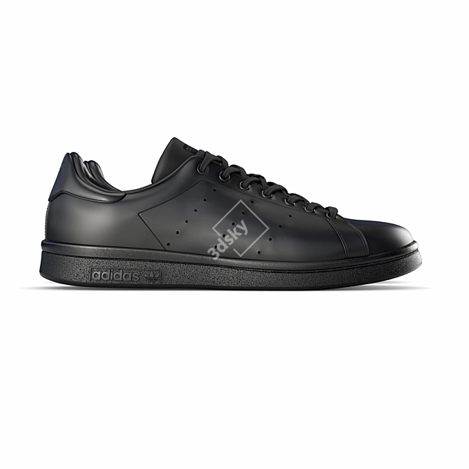 Adidas Stan Smith Black Sneakers 3D model image 2