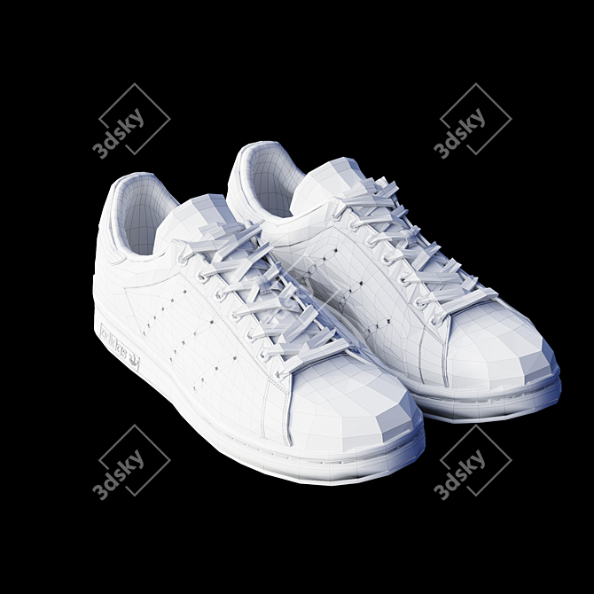 Adidas Stan Smith Black Sneakers 3D model image 3