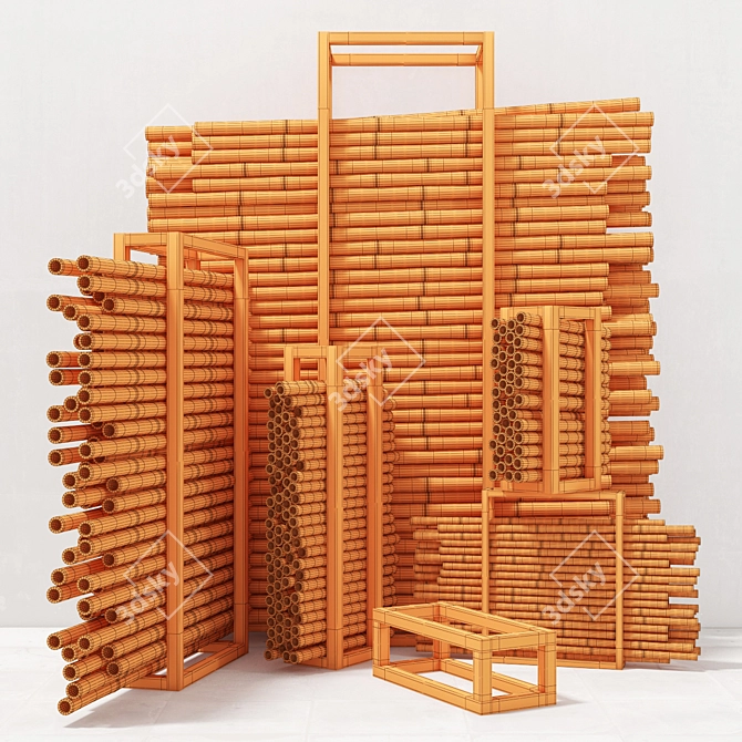 Bamboo Firewood: Eco-Friendly and High-Quality 3D model image 3