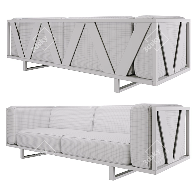 Elegant Rest Sofa for Bars & Restaurants 3D model image 3