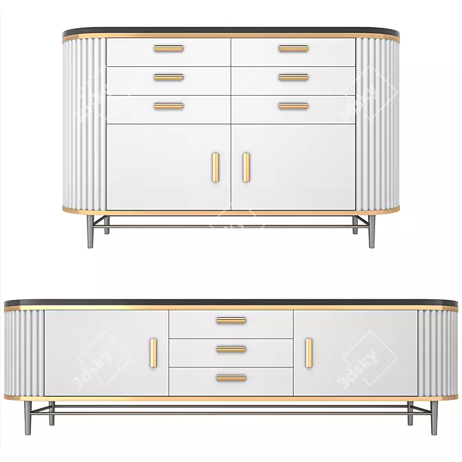 Max 2012 OBJ Sideboard 3D model image 1