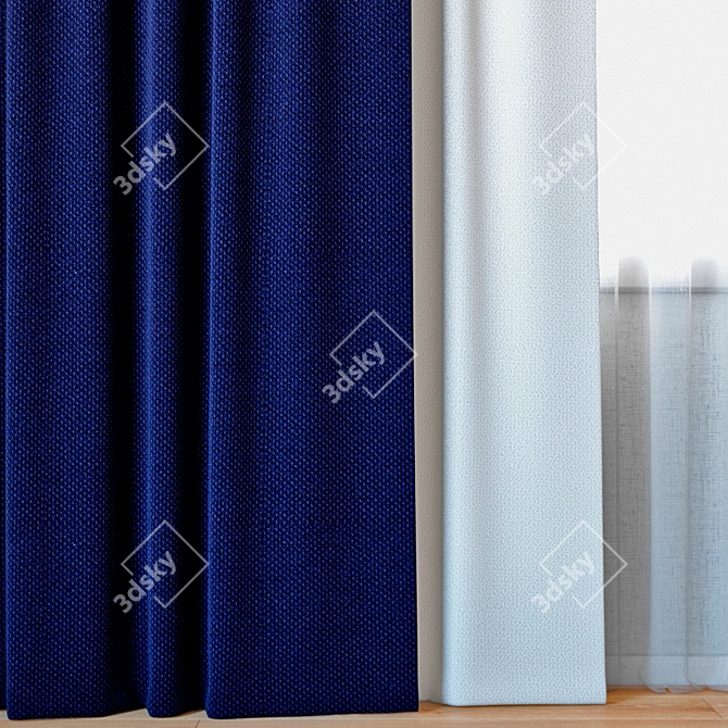 Elegant Tulle Curtains - ROHI Credo 3D model image 2