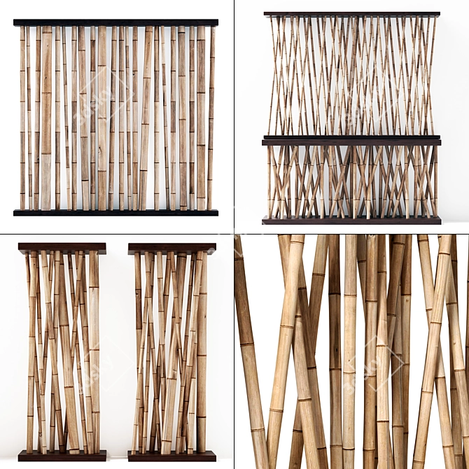 Bamboo Cafe Wall Decor 3D model image 1