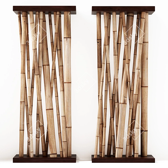Bamboo Cafe Wall Decor 3D model image 2