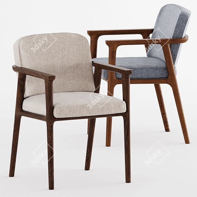 Modern Elegance: Zio Dining Chair 3D model image 1