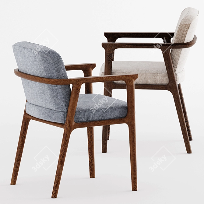 Modern Elegance: Zio Dining Chair 3D model image 2